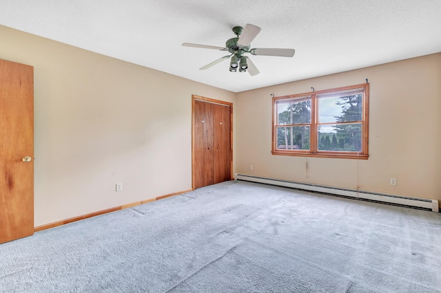 9 Cypress Ln, Trumbull, CT 06611 - carpeted spare room featuring a baseboard heating unit, ceiling fan, and baseboards