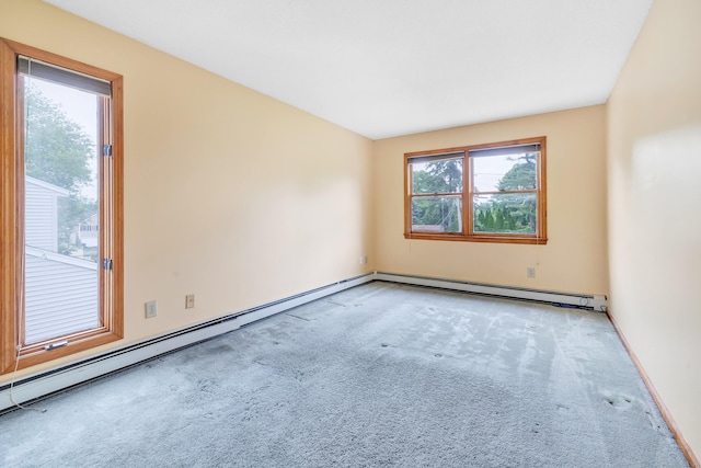 9 Cypress Ln, Trumbull, CT 06611 - carpeted empty room featuring baseboards and a baseboard radiator
