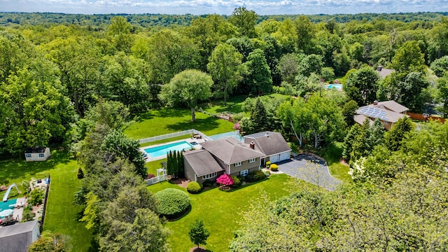19 Huckleberry Dr S, Norwalk, CT 06850 - aerial view of a pool area and a forest