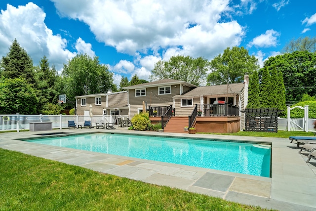 19 Huckleberry Dr S, Norwalk, CT 06850 - view of pool with a wooden deck