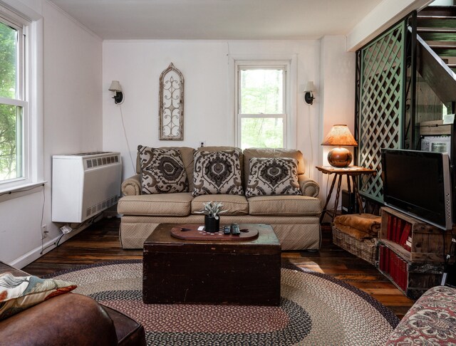 81 Milton Rd, Goshen, CT 06756 - living room featuring wood-type flooring and crown molding