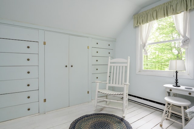 81 Milton Rd, Goshen, CT 06756 - bedroom with vaulted ceiling and light wood-style floors