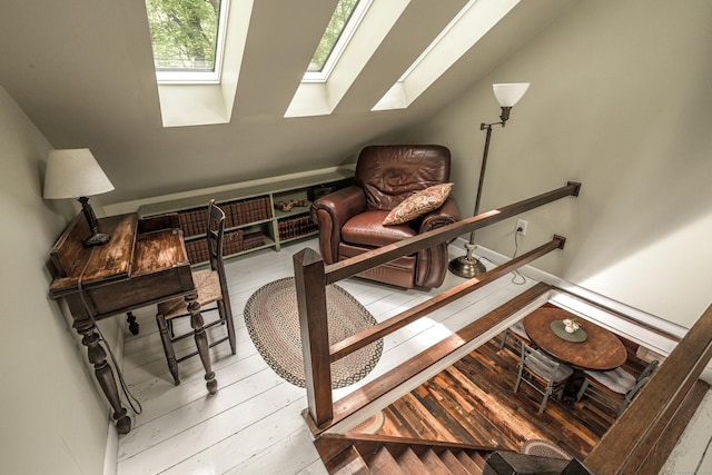 81 Milton Rd, Goshen, CT 06756 - living area featuring a skylight and vaulted ceiling