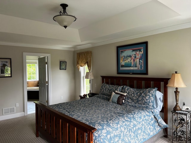 37 Ellsworth Ln, Ellington, CT 06029 - bedroom featuring carpet flooring, crown molding, a tray ceiling, and baseboards
