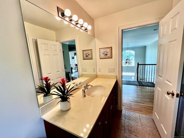 37 Ellsworth Ln, Ellington, CT 06029 - bathroom with a chandelier and vanity