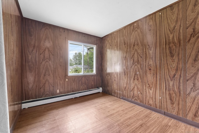 4 Meadow Rd, Enfield, CT 06082 - unfurnished room featuring a baseboard radiator, wood finished floors, and wooden walls
