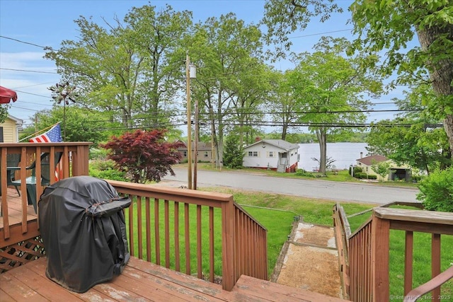 124 Deepwood Dr, Hebron, CT 06231 - deck featuring a grill and a lawn