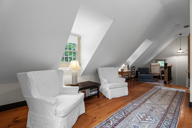 7 Shelter Rock Rd, East Haddam, CT 06423 - living area featuring lofted ceiling and wood-type flooring