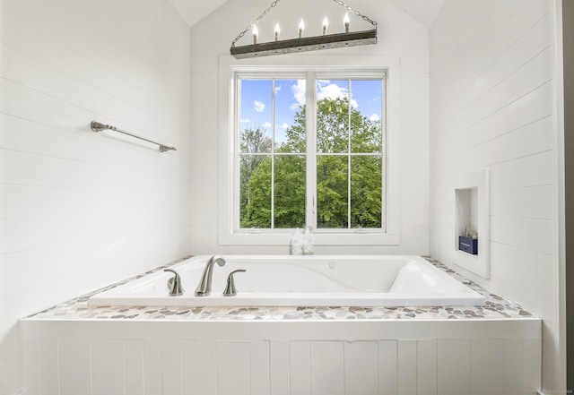 168 Fern Ave, Litchfield, CT 06759 - bathroom with a bath and lofted ceiling