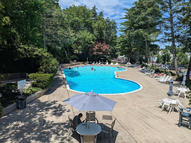 71 Strawberry Hill Ave Unit 710, Stamford, CT 06902 - community pool featuring a patio and view of wooded area