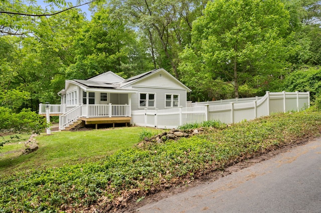 19 Old Acres Rd, East Haddam, CT 06469 - view of front of house featuring a deck and stairway