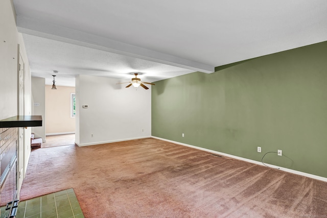 489 Wolcott St Apt 42, Bristol, CT 06010 - empty room featuring ceiling fan, carpet flooring, and baseboards