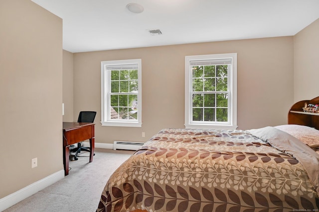 5 Jonathan Dr, Ellington, CT 06029 - bedroom with a baseboard radiator, carpet, baseboards, and an office area