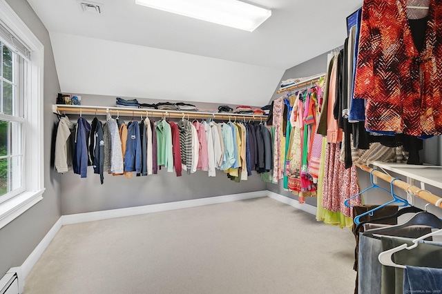 5 Jonathan Dr, Ellington, CT 06029 - walk in closet featuring lofted ceiling, carpet flooring, and a baseboard heating unit