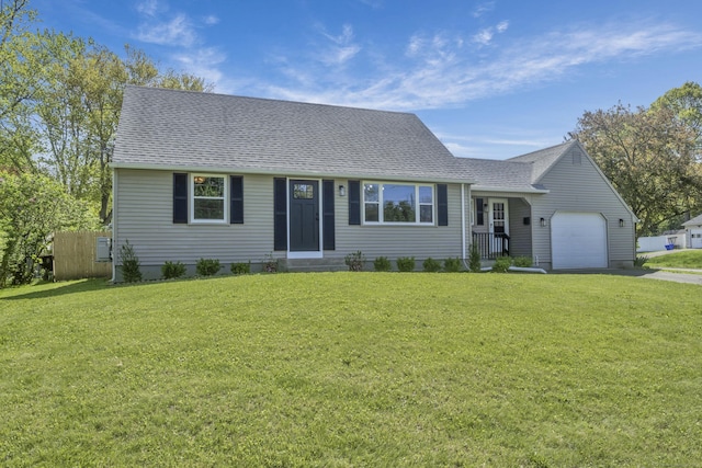 37 Litchfield Dr, Enfield, CT 06082 - cape cod house with an attached garage, roof with shingles, a front yard, and asphalt driveway