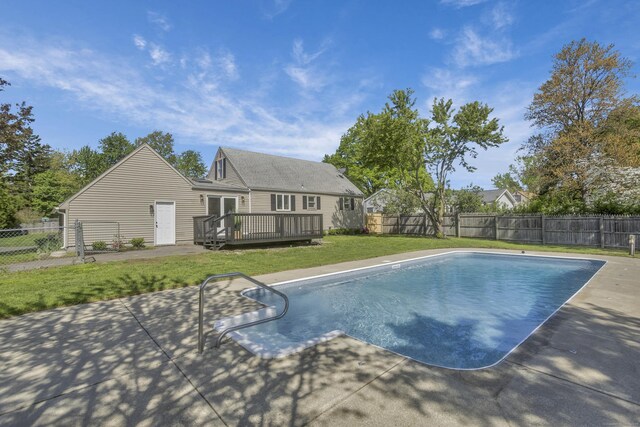 37 Litchfield Dr, Enfield, CT 06082 - view of pool with a wooden deck and a patio area