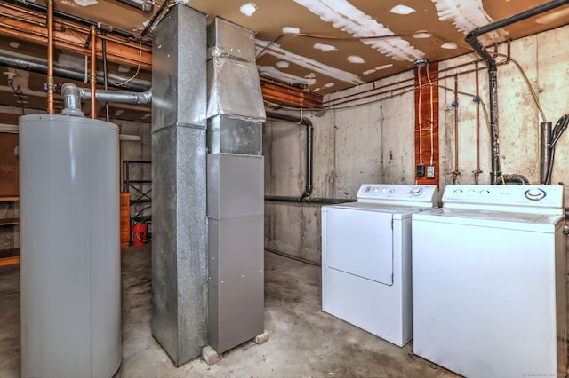 107 Ferry Ct Unit 107, Stratford, CT 06615 - unfinished basement featuring gas water heater and washer and clothes dryer