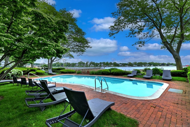 107 Ferry Ct Unit 107, Stratford, CT 06615 - view of swimming pool with a patio area and a water view