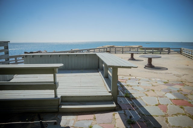 28 Morgan Ter, East Haven, CT 06512 - wooden terrace with a water view