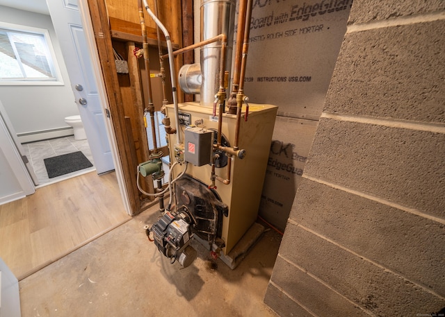 62 Wheeler Hill Dr, Durham, CT 06422 - utility room featuring a baseboard radiator and a heating unit