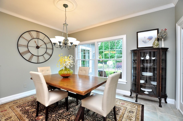 151 Oakridge, Farmington, CT 06085 - dining space featuring a chandelier and ornamental molding