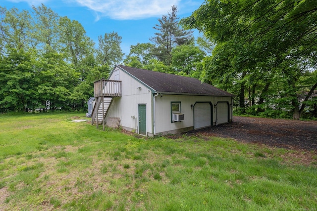 1190 Peck Ln, Cheshire, CT 06410 - view of outdoor structure featuring stairway and cooling unit