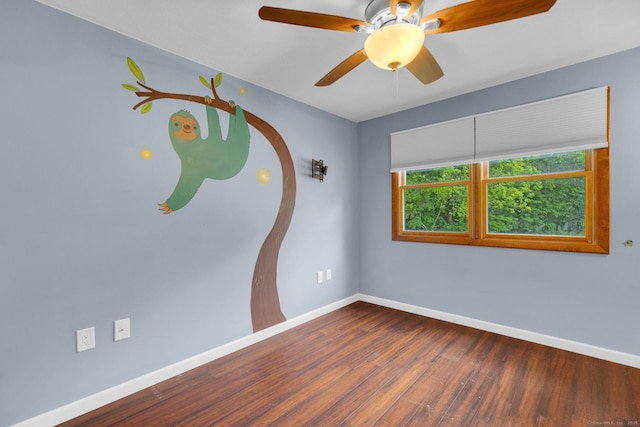 1190 Peck Ln, Cheshire, CT 06410 - unfurnished room with baseboards, wood finished floors, and ceiling fan