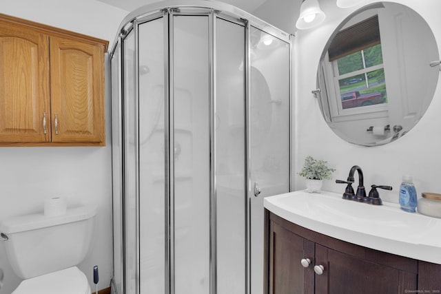 1190 Peck Ln, Cheshire, CT 06410 - bathroom featuring vanity, a shower stall, and toilet