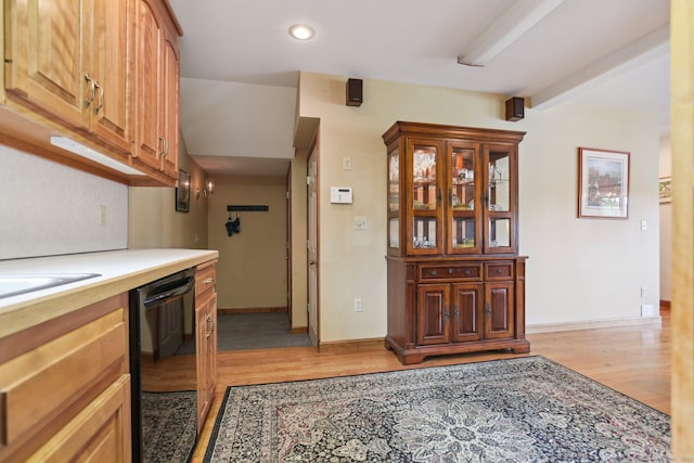 40 Holmes St, Stonington, CT 06355 - kitchen featuring dishwasher, light wood-type flooring, light countertops, recessed lighting, and baseboards