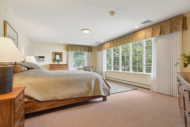 40 Holmes St, Stonington, CT 06355 - carpeted bedroom featuring baseboard heating and recessed lighting