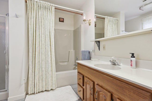 40 Holmes St, Stonington, CT 06355 - bathroom featuring vanity and shower / tub combo with curtain