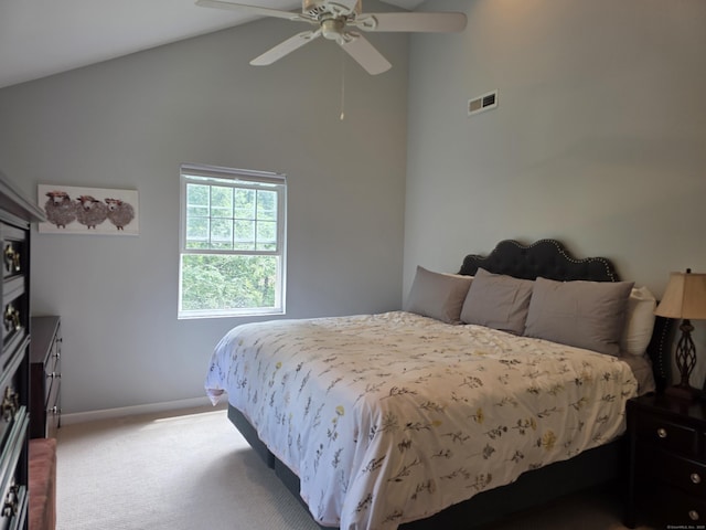 141 Grove St, Shelton, CT 06484 - bedroom featuring carpet, high vaulted ceiling, and ceiling fan