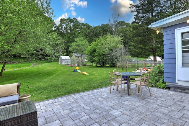 1690 Hartford Tpke, North Haven, CT 06473 - view of patio / terrace featuring outdoor dining area and view of scattered trees