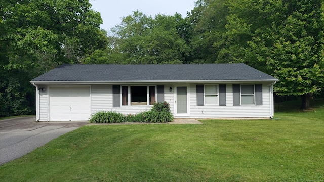 50 Highland Dr, Ledyard, CT 06339 - ranch-style home featuring driveway, an attached garage, and a front yard