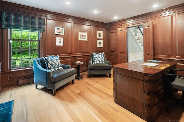 104 Cheesespring Rd, Wilton, CT 06897 - office space with light wood finished floors, recessed lighting, and a decorative wall