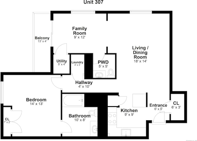 19 Isaacs St Apt 307, Norwalk, CT 06850 - floor plan / room layout