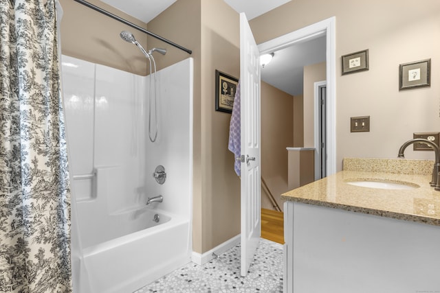 12 Colonial Heights Rd, East Haven, CT 06473 - full bathroom featuring shower / tub combo, vanity, and baseboards