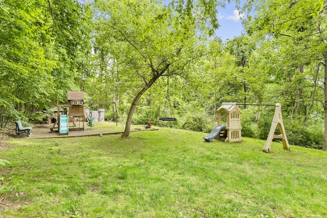 12 Colonial Heights Rd, East Haven, CT 06473 - view of grassy yard featuring a playground