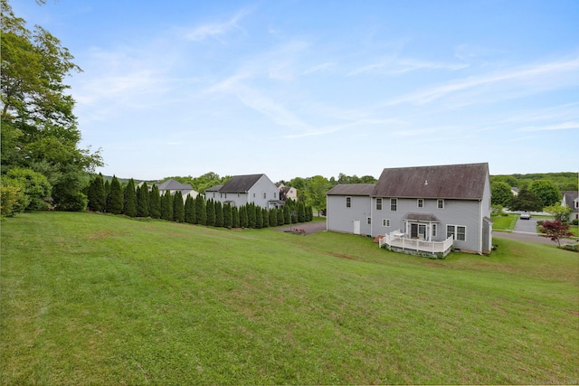 63 Old Cider Mill Rd, Southington, CT 06489 - view of green lawn featuring a wooden deck
