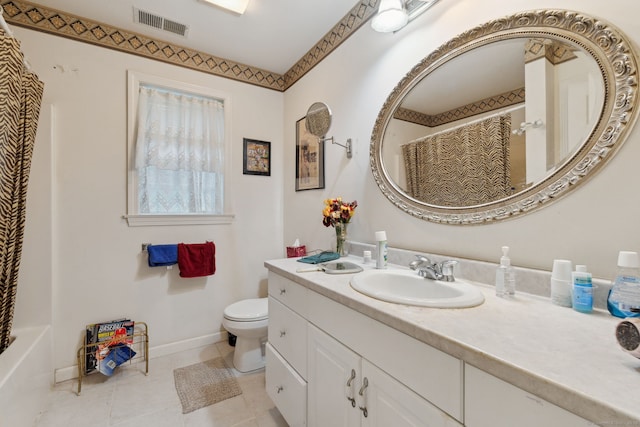 63 Old Cider Mill Rd, Southington, CT 06489 - bathroom featuring vanity, toilet, a shower with curtain, tile patterned flooring, and baseboards