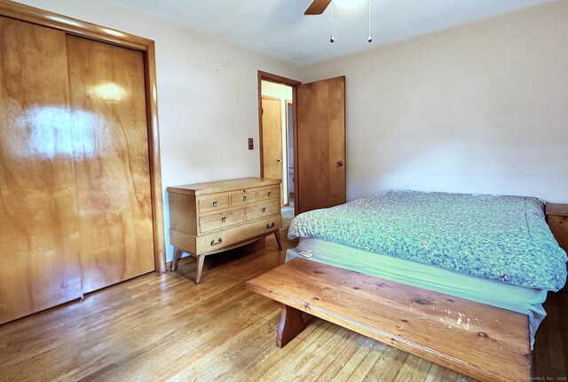 100 Arcadia Ave, Stratford, CT 06614 - bedroom with wood finished floors and a ceiling fan