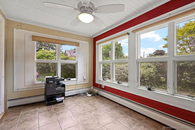 33 Bellevue Pl, Middletown, CT 06457 - sunroom / solarium featuring a baseboard heating unit