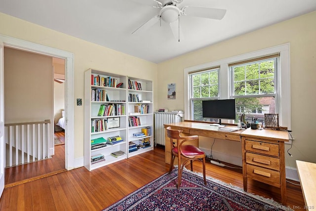33 Bellevue Pl, Middletown, CT 06457 - office featuring wood finished floors, a ceiling fan, and baseboards