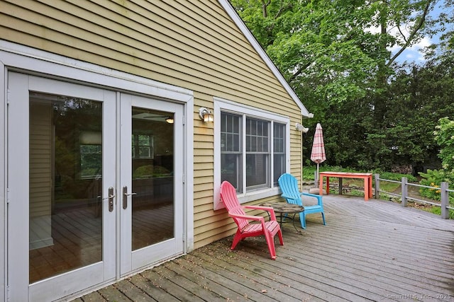 33 Bellevue Pl, Middletown, CT 06457 - wooden terrace with french doors