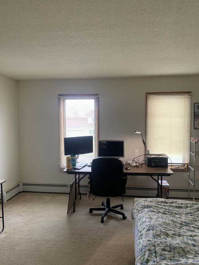 58 Amanda Cir, Windsor, CT 06095 - bedroom with carpet flooring, a textured ceiling, and an office area