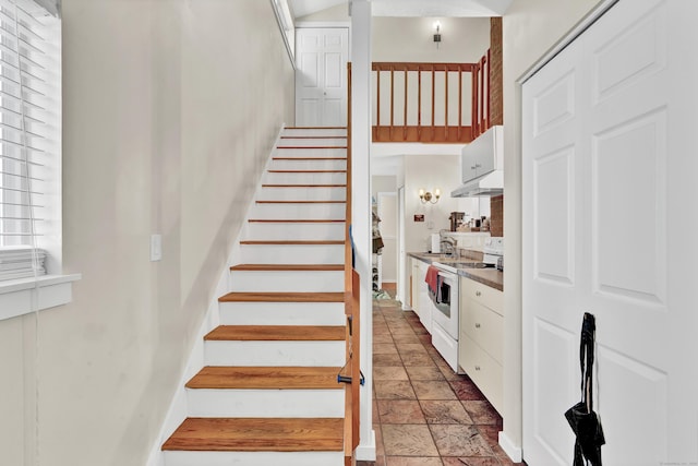 4 Pepperidge Ct Unit 4, Simsbury, CT 06070 - staircase featuring stone tile floors