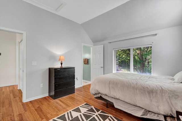 4 Pepperidge Ct Unit 4, Simsbury, CT 06070 - bedroom featuring lofted ceiling, light wood-style flooring, and baseboards