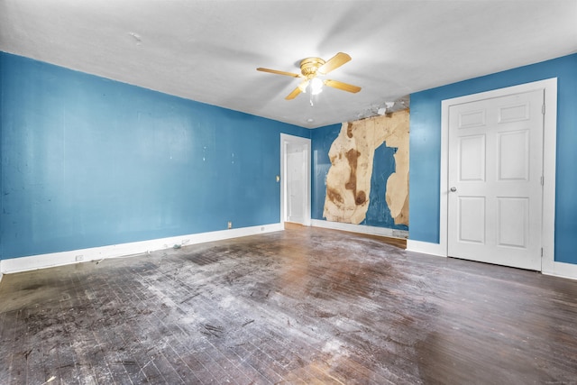 19 Elm St, Ansonia, CT 06401 - unfurnished room with ceiling fan, baseboards, and wood finished floors