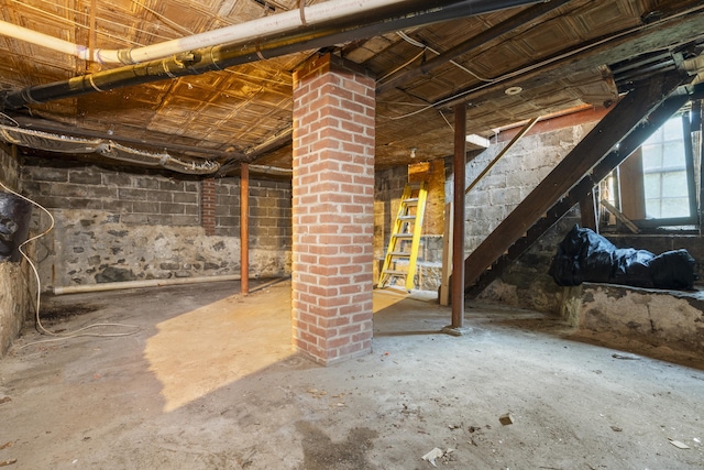 19 Elm St, Ansonia, CT 06401 - below grade area featuring concrete block wall