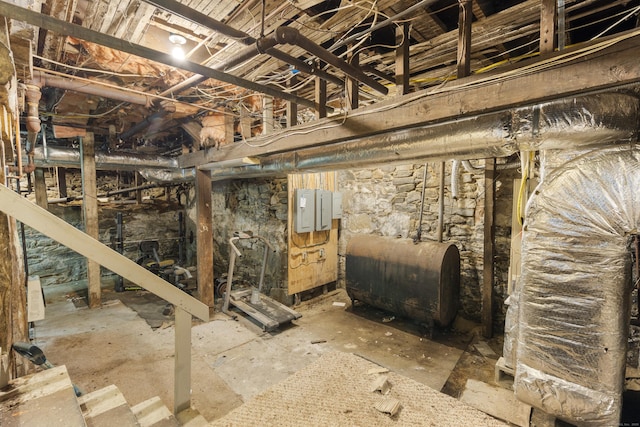 19 Elm St, Ansonia, CT 06401 - unfinished basement with oil tank